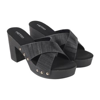 Metro Women Black Casual Slip Ons(SKU: 34-9958-11-36)
