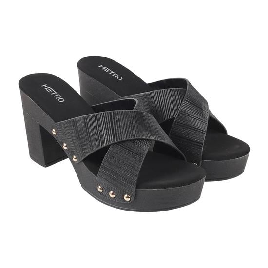 Women Black Casual Slip Ons