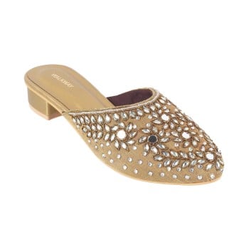 Walkway Women Antic-gold Ethnic Slip Ons(SKU: 35-1016-28-41)