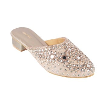 Walkway Women Rose-gold Ethnic Slip Ons(SKU: 35-1016-52-37)