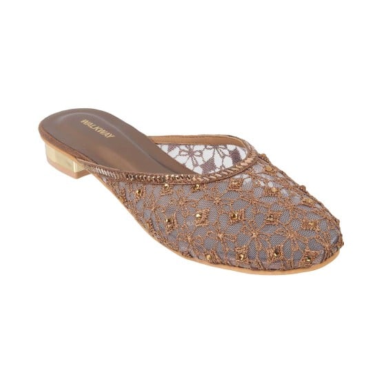 Women Antic-gold Wedding Slip Ons