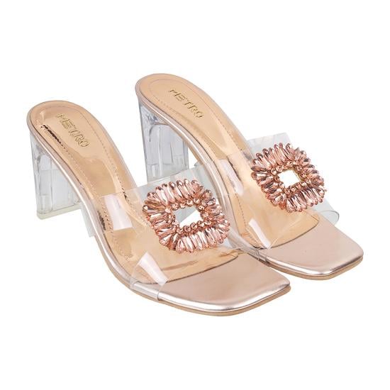 Women Rose-gold Party Slip Ons