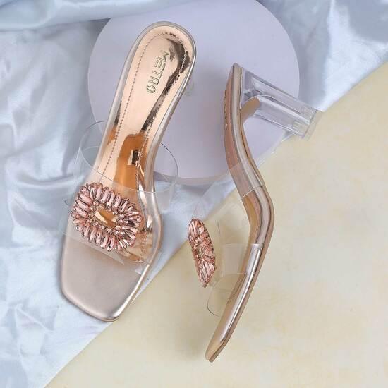 Women Rose-gold Party Slip Ons