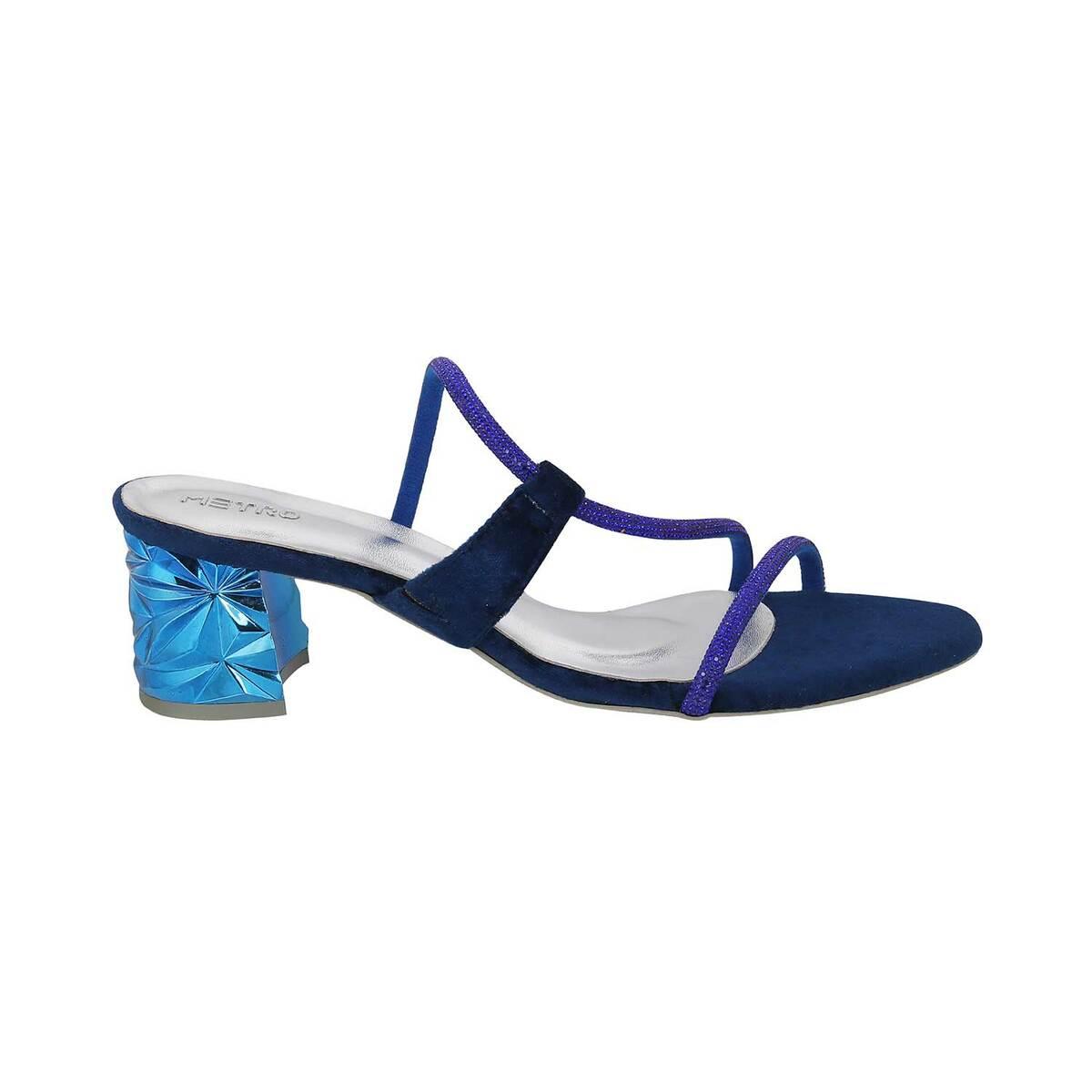 Buy Blue Embellished Open Toe Round Heels by Schon Zapato Online at Aza  Fashions.