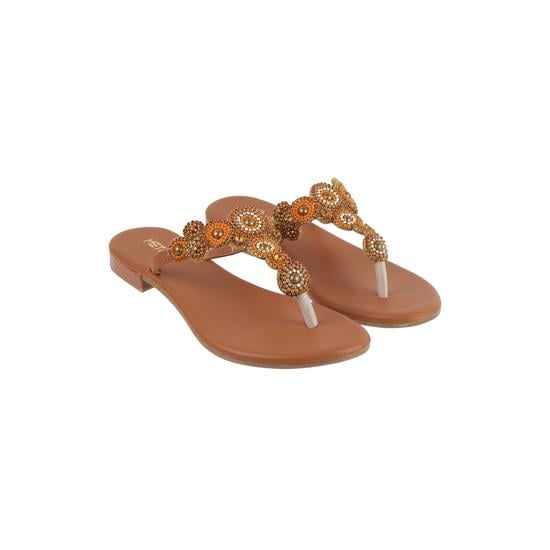 Women Tan Party Slippers