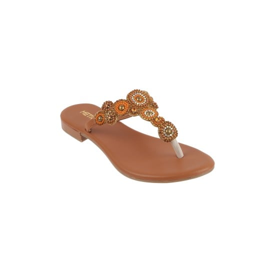 Women Tan Party Slippers