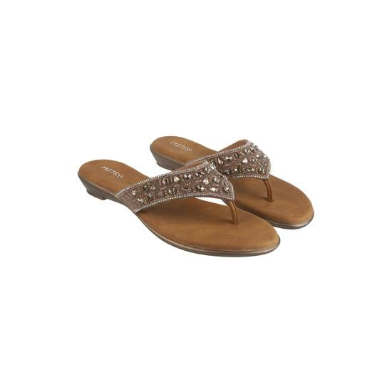 Women Antique-Gold Ethnic Slippers