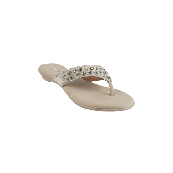 Women Gold Ethnic Slippers