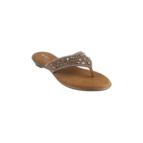 Women Antique-Gold Ethnic Slippers