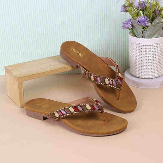 Women Antic-gold Ethnic Slippers