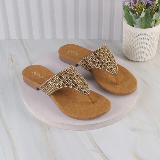 Women Antic-gold Ethnic Slippers