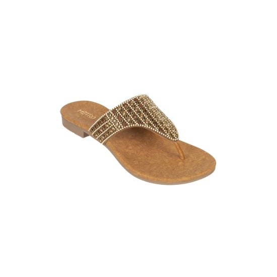 Women Antic-gold Ethnic Slippers
