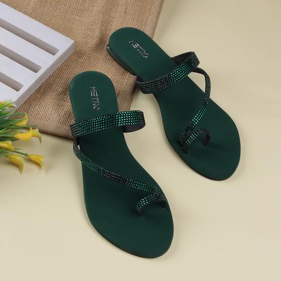 Women Green Casual Slip Ons