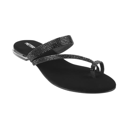 Women Black Casual Slip Ons