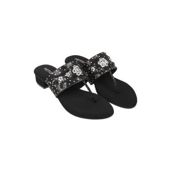 Metro Women Black Ethnic Slip Ons(SKU: 35-1287-11-37)