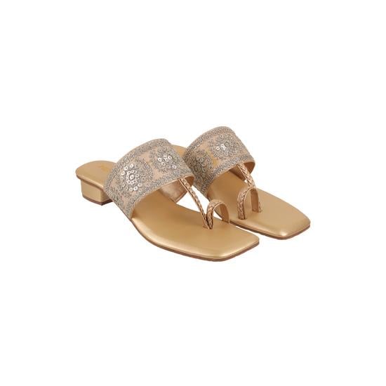 Women Gold Party Slippers