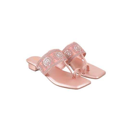 Women Rose-gold Party Slippers