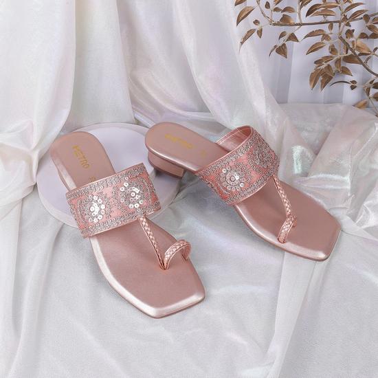 Women Rose-gold Party Slippers