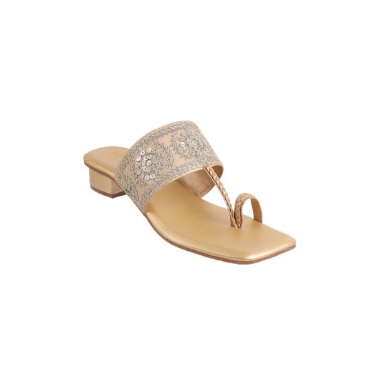 Women Gold Party Slippers