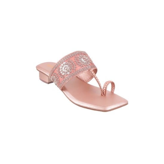 Women Rose-gold Party Slippers