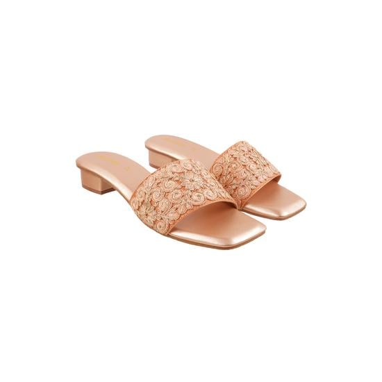 Women Rose-gold Party Slides