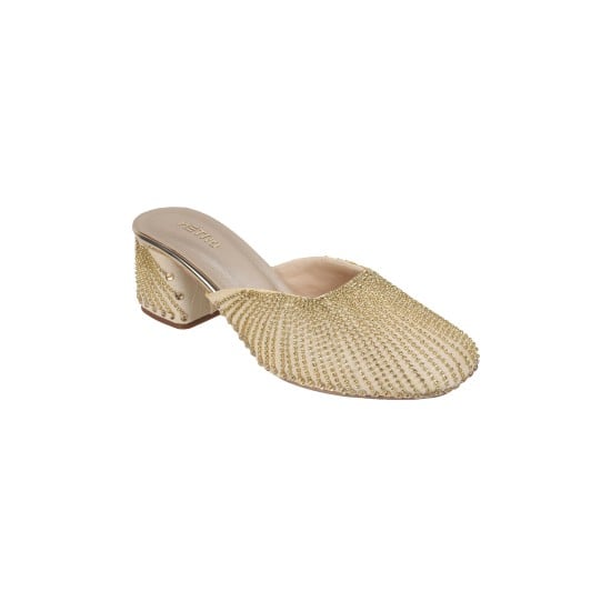 Women Gold Wedding Slip Ons