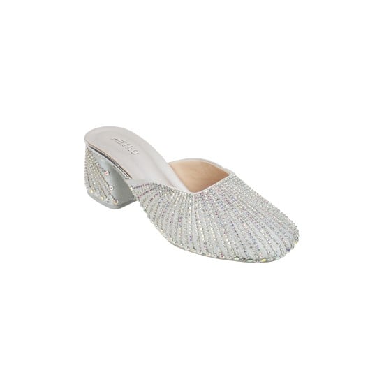 Women Silver Wedding Slip Ons
