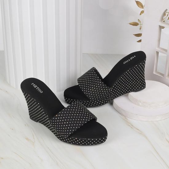 Women Black Wedding Slippers