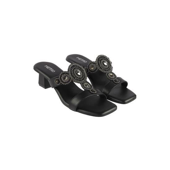 Women Black Ethnic Slippers