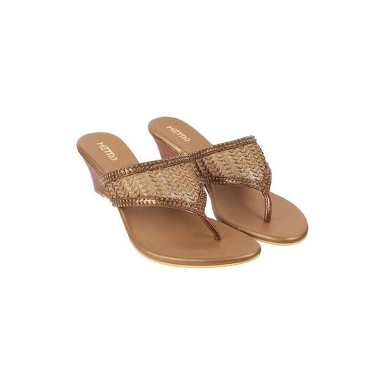 Women Gold Party Slippers