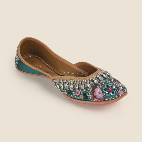 Women Green Ethnic Jutis