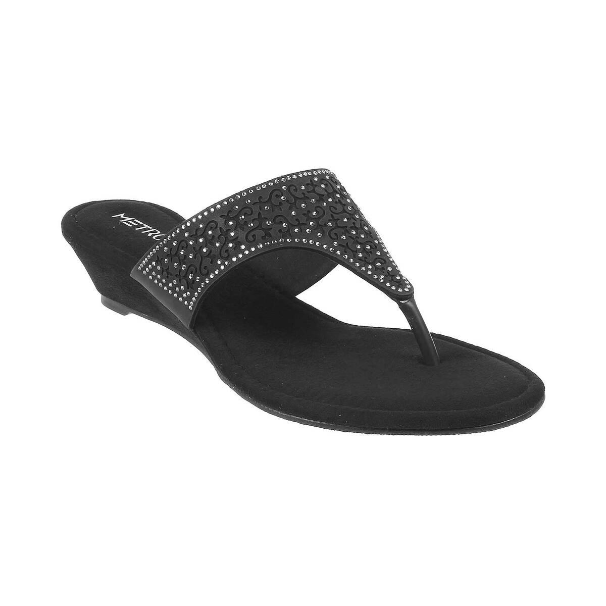 Buy Women Black Ethnic Sandals Online | SKU: 35-15-11-36-Metro ...