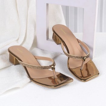 Walkway Women Antic-gold Party Slip Ons(SKU: 35-1582-28-37)