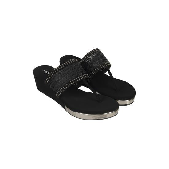 Women Black Ethnic Slip Ons