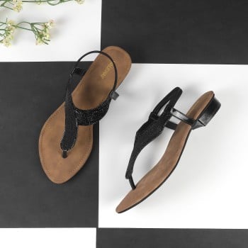 Walkway Women Black Casual Sandals(SKU: 35-1781-11-38)