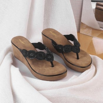 Walkway Women Black Casual Slippers(SKU: 35-1790-11-36)