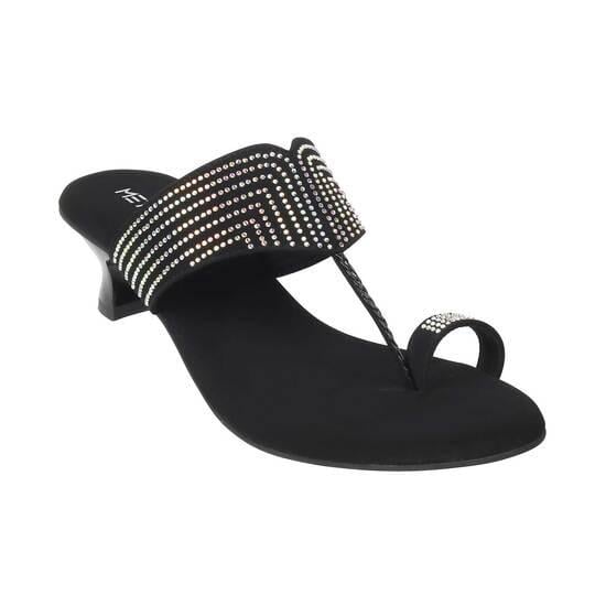 Women Black Ethnic Slip Ons