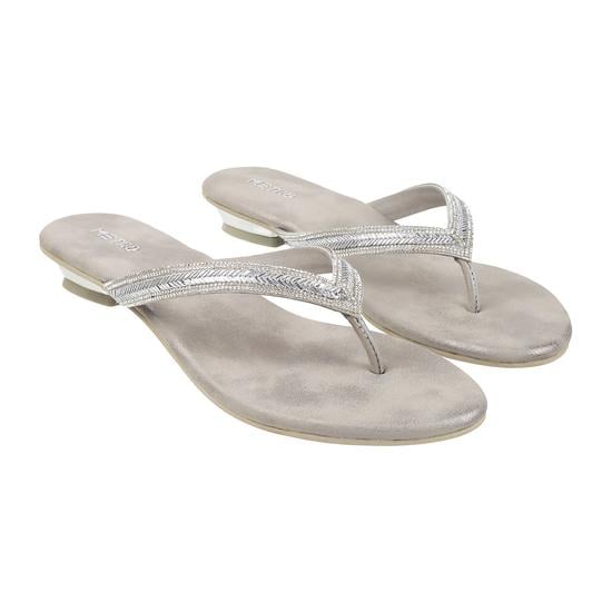 Women Silver Casual Slippers