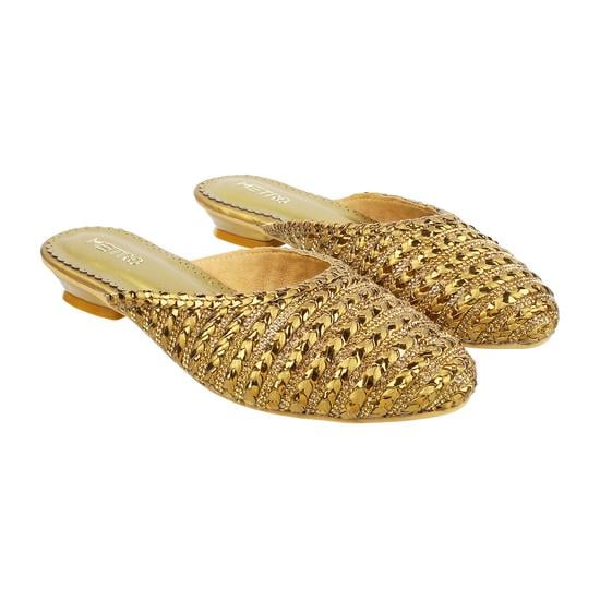 Women Yellow Ethnic Slip Ons