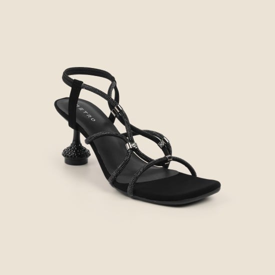 Women Black Party Sandals