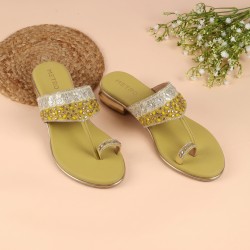 Women Yellow Ethnic Slip Ons