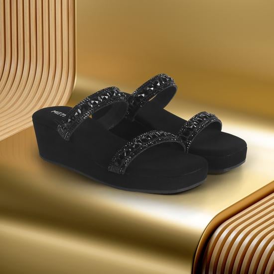 Women Black Casual Slip Ons