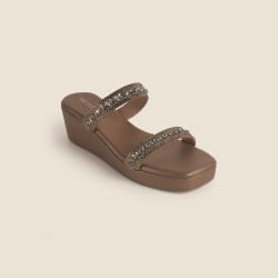 Women Antic-gold Casual Slip Ons