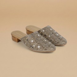 Women Antic-gold Wedding Slip Ons