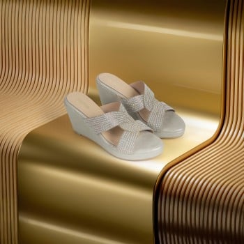 Metro Women Gold Casual Slip Ons(SKU: 35-1965-15-36)