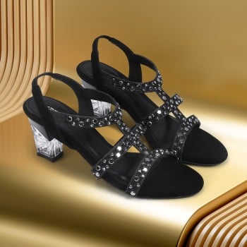Metro Women Black Party Sandals(SKU: 35-1970-11-36)