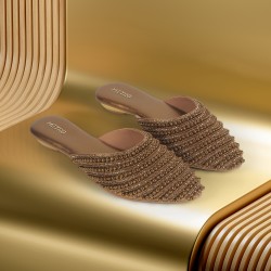 Women Antic-gold Wedding Slip Ons