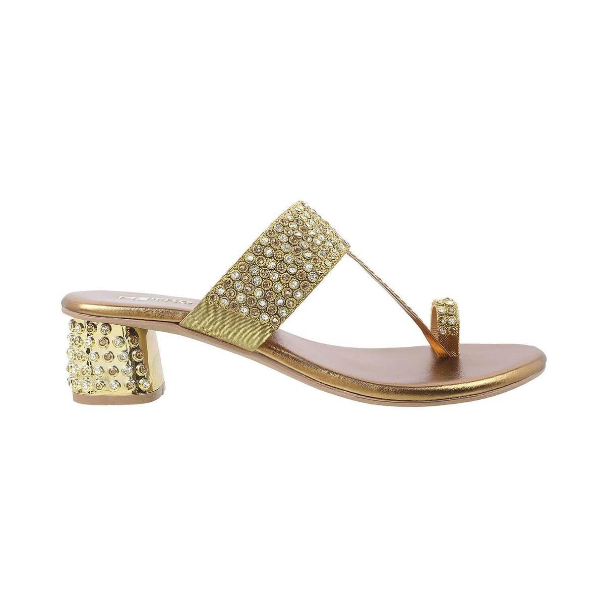 Buy Women Antique-Gold Ethnic Sandals Online | SKU: 35-103-28-36-Metro Shoes