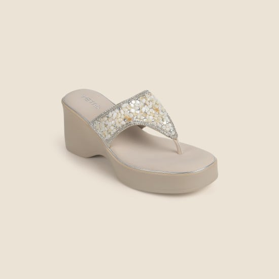 Women Beige Casual Sandals