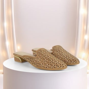 Walkway Women Antic-gold Wedding Slip Ons(SKU: 35-2014-28-37)